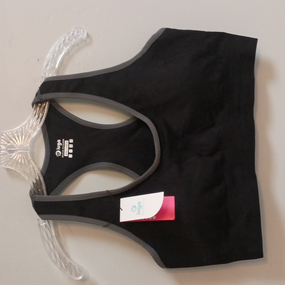 Women's Size XXXL High Impact Racerback Sports Bra Padded Black - Picture 8 of 10
